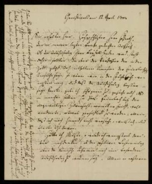 9: Brief von Emanuel Friedrich Hagemeister an Gustav Hugo, Greifswald, 12.4.1804