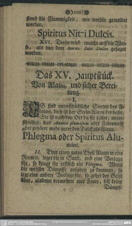 Das XV. Hauptstück. Von Alaun und sicher Bereitung