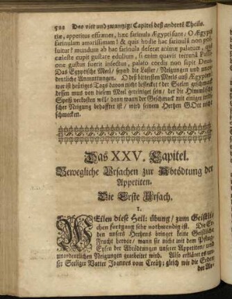 Das XXV. Capitel. Bewegliche Ursache zur Abtödtung der Appetiten.