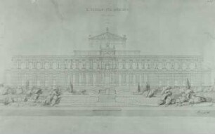 Entwurf für ein Richard-Wagner-Festspielhaus in München, Hauptfront