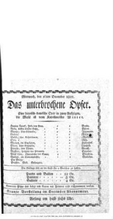 Das unterbrochene Opfer