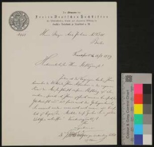 Brief von Georg Heinrich Otto Volger an Max Jähns vom 01.01.1879