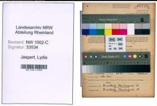 Entnazifizierung Lydia Jaspert, geb. 24.11.1920 (Verkaeuferin)
