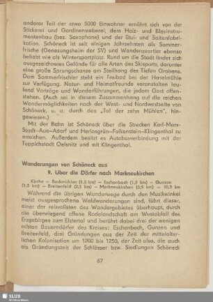 Wanderungen von Schöneck aus