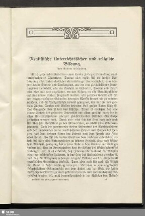 Realistische Unterrichtsfächer und religiöse Bildung