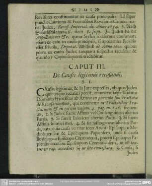Caput III. De Causis legitimis recusandi