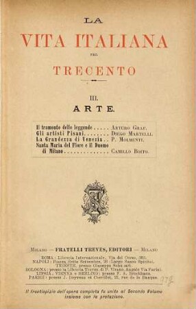 La Vita italiana nel trecento, III