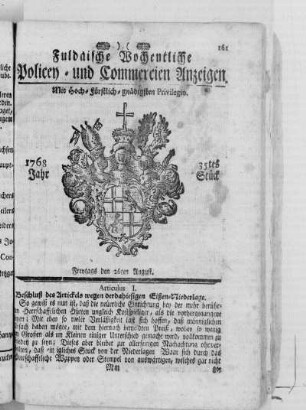 35tes Stück, Ausgabe vom 26. August 1768