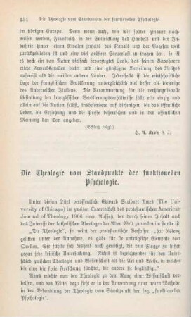 154-164 Die Theologie vom Standpunkte der funktionellen Psychologie