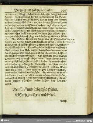 Der fünff und sechtzigste Psalm. Gott segnet Leib und Seel