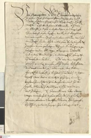 Vollmacht der Landgräfin-Witwe Eleonore von Hessen-Darmstadt für Hofmarschall und Amtmann zu Rüsselsheim Reinhard Heinrich v. Lehrbach zur Ausfert...