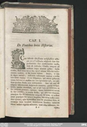 Cap. I. De Fontibus huius Historiae.