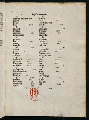 109r, Registrum