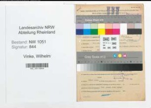 Entnazifizierung Wilhelm Vinke , geb. 29.01.1905 (Kaufmaennischer Angestellter)
