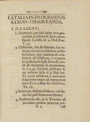 Fatalia In Processibus Saxon: Observanda