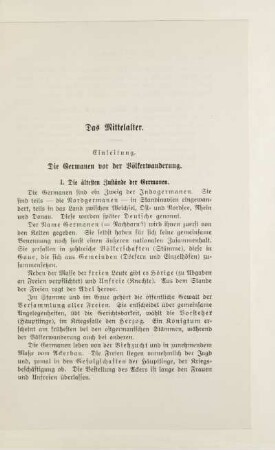 Einleitung. Die Germanen vor der Völkerwanderung