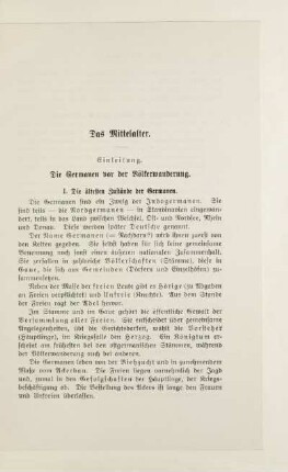 Einleitung. Die Germanen vor der Völkerwanderung