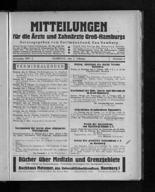 Jahrgang 1925, Hamburg, den 1. Februar, Nummer 5