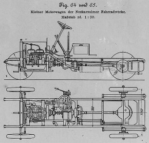 Kleiner Motorwagen der Neckarsulmer Fahrradwerke : Technikgeschichte | Industrie und Technik | Kraftwagen