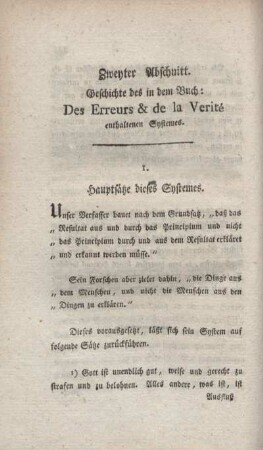 I. Hauptsätze dieses Systemes