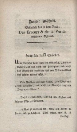 I. Hauptsätze dieses Systemes