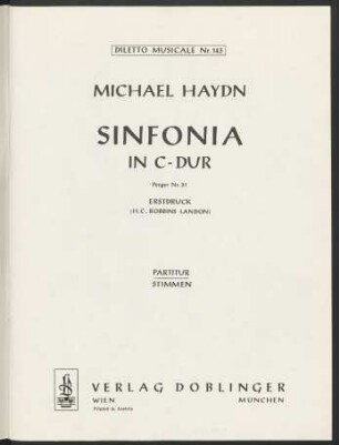 Sinfonia in C-Dur : Perger Nr. 31