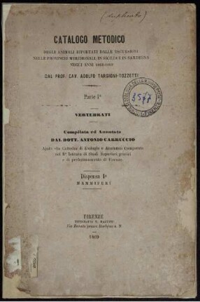 Pt. 1, Dispensa 1: Mammiferi