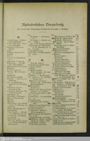 Alphabetisches Verzeichniß