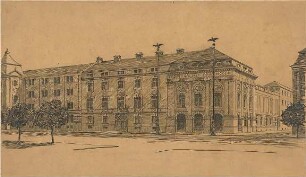 Hildebrand, Adolf von; München; Preußische Gesandtschaft und Schackgalerie, Neubau - Perspektive