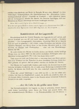 Reminiszenzen auf der Lagerstraße