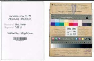 Entnazifizierung Magdalene Fusswinkel , geb. 18.06.1892 (Kauffrau)