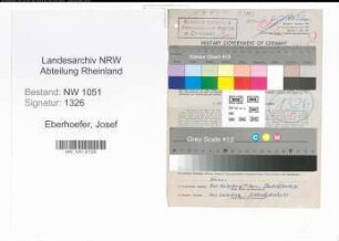 Entnazifizierung Josef Eberhoefer , geb. 11.11.1896 (Kaufmaennischer Angestellter)