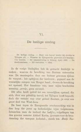 VI. De heilige oorlog