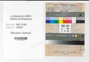 Entnazifizierung Gerhard Bernards , geb. 09.11.1901 (Lebensmittelfabrikant)
