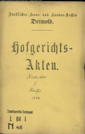Niebecker, Joachim gegen Kord Hentze und Jobst Tillil, Hermann Hucks Kinder Vormunde - Erbschaft