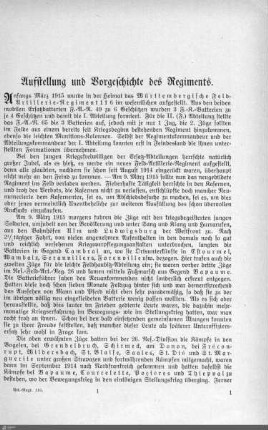 Aufstellung und Vorgeschichte des Regiments.