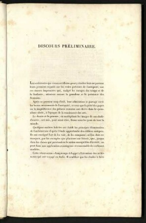 Discours préliminaire