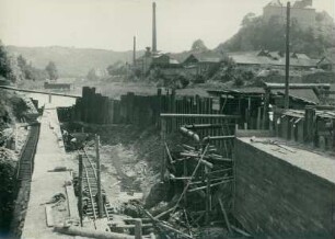 Wehr- und Schleusenbau Diez an der Lahn, Deutschland, ohne Datum