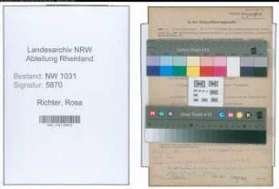 Entnazifizierung Rosa Richter , geb. 12.12.1888 ()