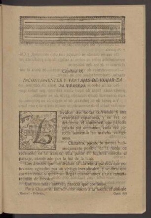 Capítulo IX - Inconvenientes y ventajas de viajar en la trasera