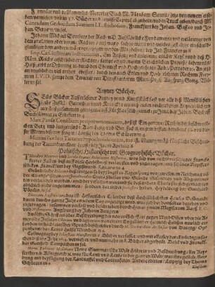 Politische/ Historische und Geographische Bücher.