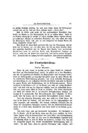 Zur Simultanschul-Frage
