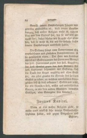 Zweites Kapitel. Wenn es eine wahre Religion giebt, ....