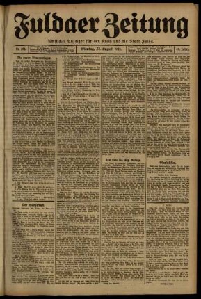 Ausgabe vom Montag, den 22. August 1921.
