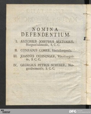 Nomina Defendentium.