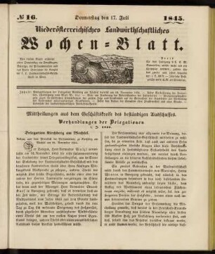 No 16. Donnerstag den 17. Juli 1845