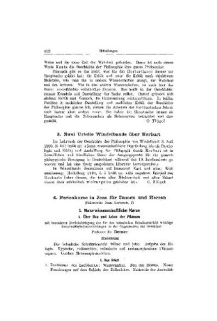 Zwei Urteile Windelbands über Herbart