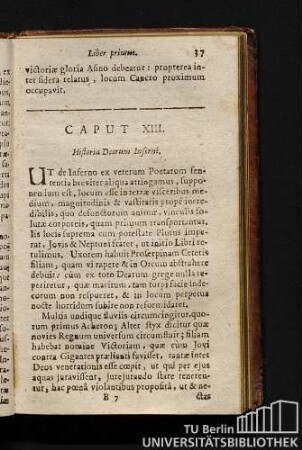 Caput XIII. Historia Deorum Inferni.