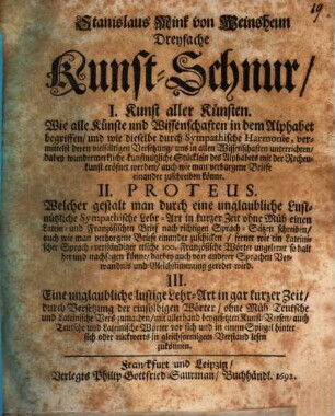 Dreyfache Kunst-Schnur