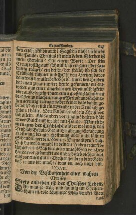 LXXVII. Von der Beschaffenheit eines wahren Christen. Stets anheben ist der Christen Leben.